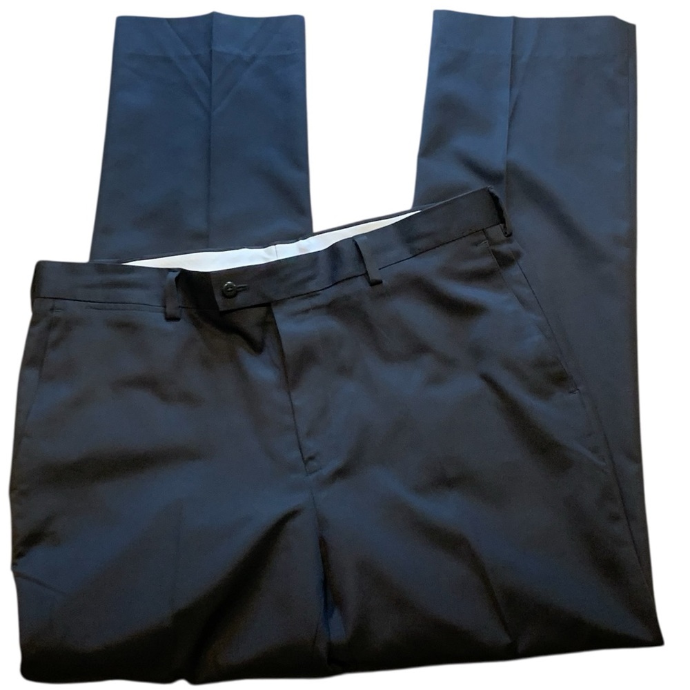Louis Raphael tailored mens dress pants dark grey black 36x32 career golf